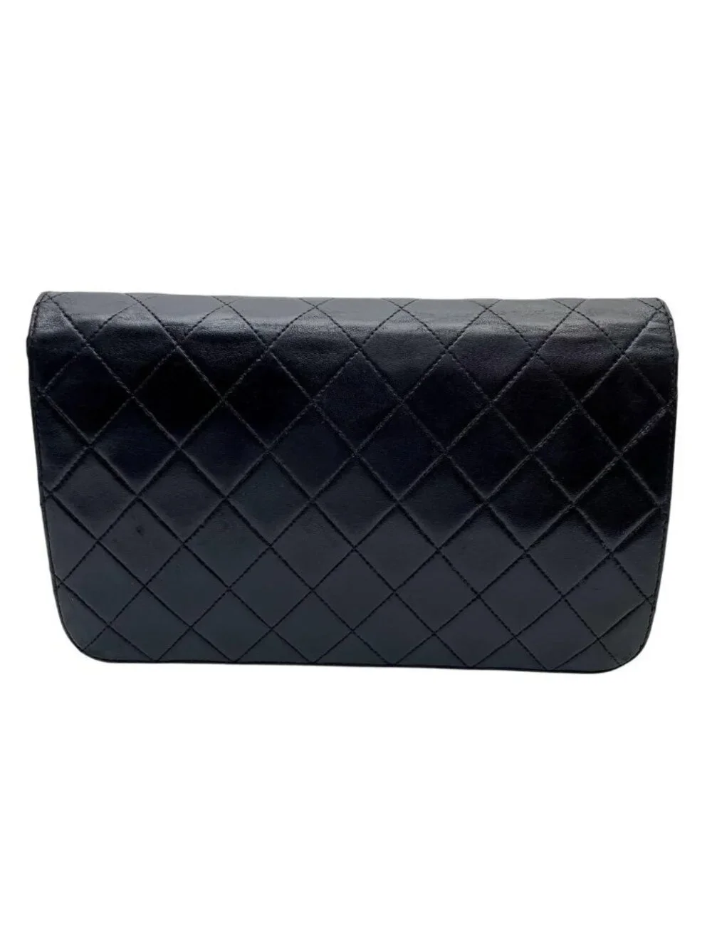 Chanel Quilted Lambskin Chain Shoulder Bag Black CC Logo
